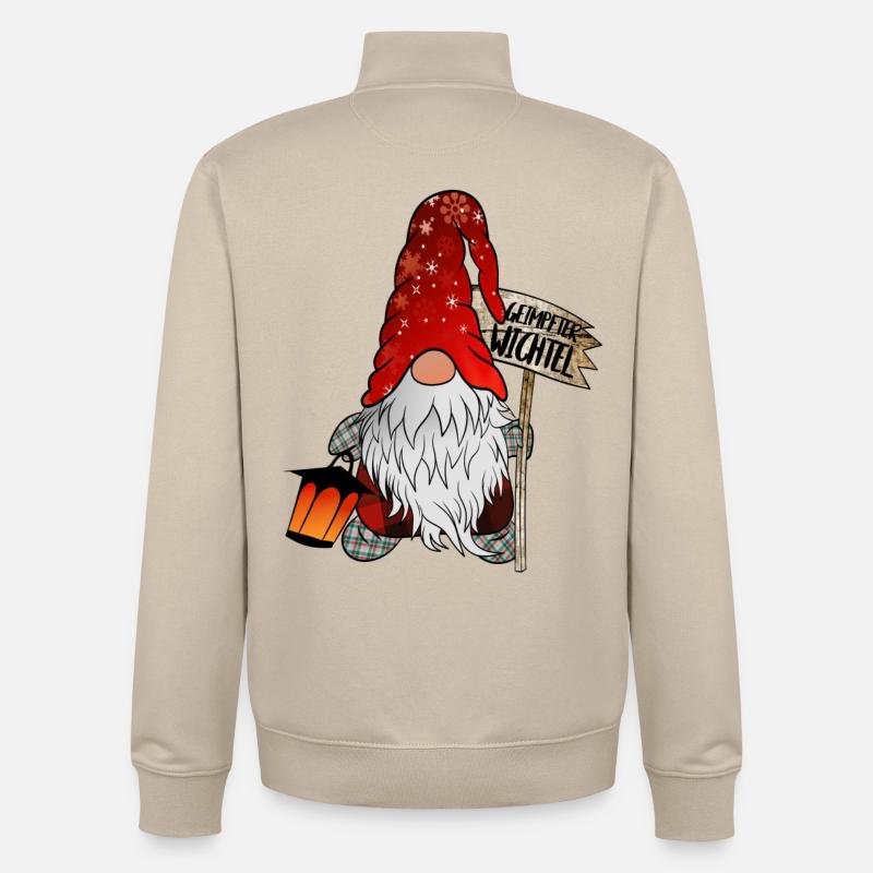 Lutin vacciné - Sweat zippé unisexe en coton bio Stanley/Stella - beige crème