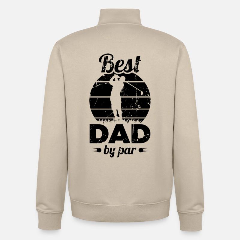 Bester Papa auf dem Golfplatz - Unisex Organic Zip Sweatshirt von Stanley/Stella - Cremebeige