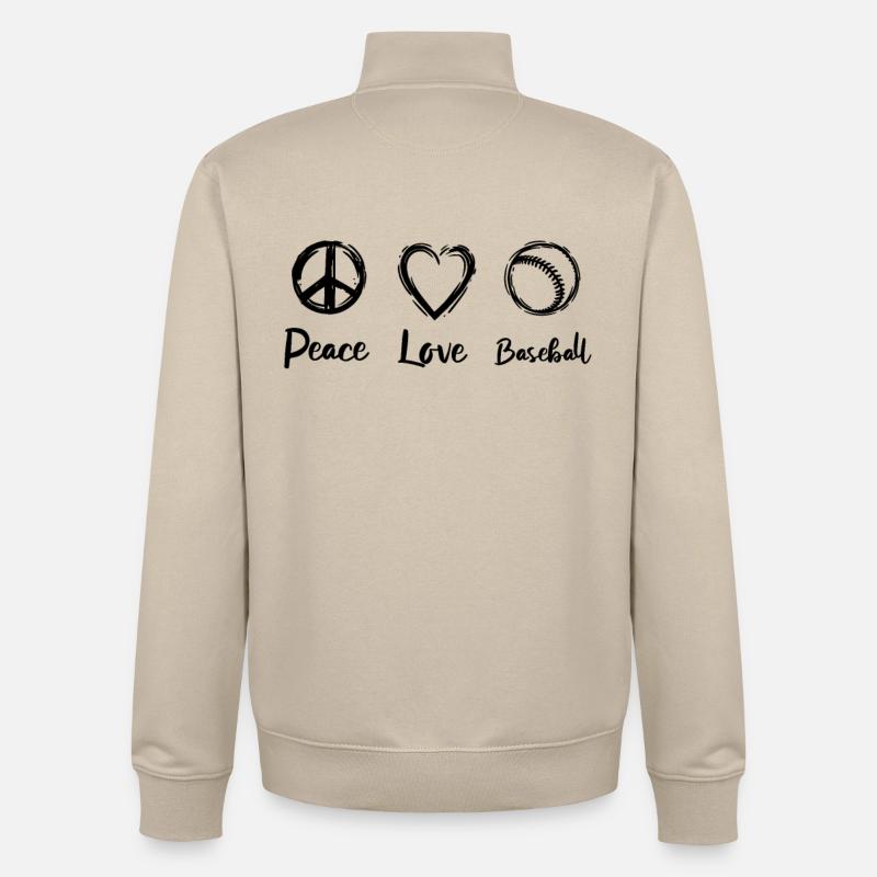 Baseball Routine - Unisex Organic Zip Sweatshirt by Stanley/Stella - desert dust
