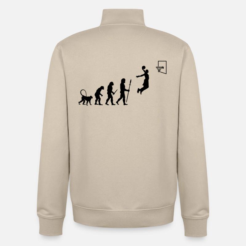 Basketball Evolution - Unisex Organic Zip Sweatshirt by Stanley/Stella - desert dust