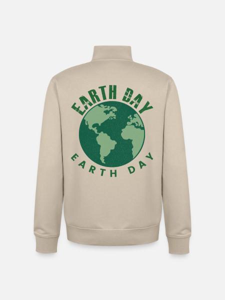 Earth Day Everyday Retro Environment - Unisex Organic Zip Sweatshirt by Stanley/Stella - desert dust