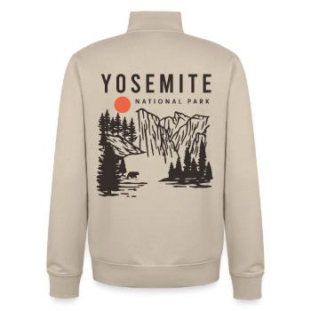 Yosemite National Park - Unisex Organic Zip Sweatshirt by Stanley/Stella - desert dust - Back - AI Model Male 185 dark (185cm)
