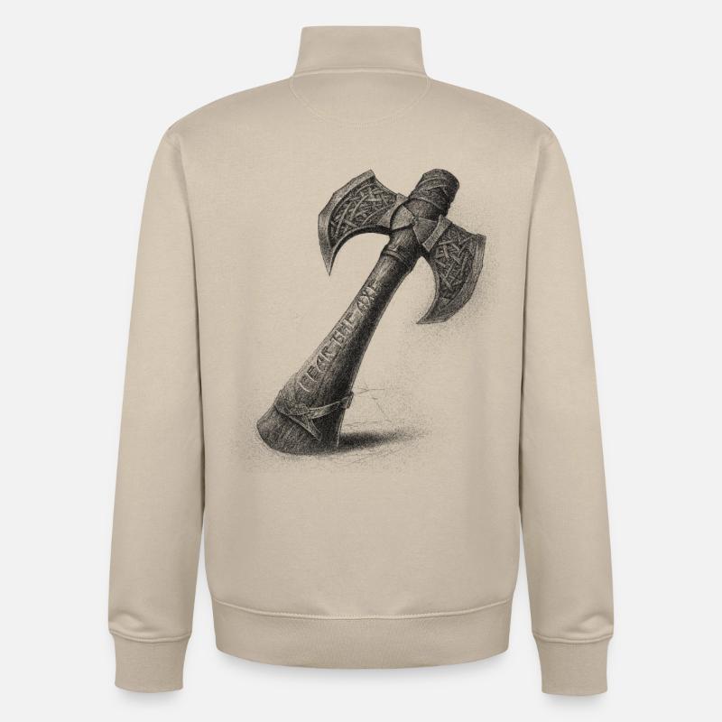 Fear the axe Wikinger Axt - Unisex Organic Zip Sweatshirt von Stanley/Stella - Cremebeige