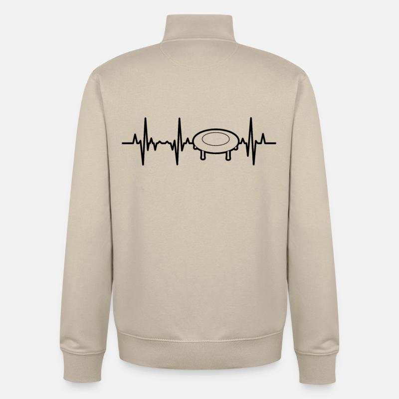 Trampoline Palpitations cardiaques - Sweat zippé unisexe en coton bio Stanley/Stella - beige crème
