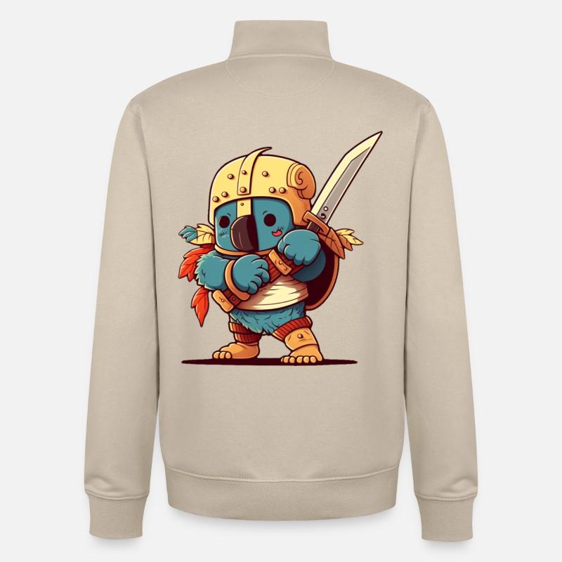 Chevalier Koala mignon - Sweat zippé unisexe en coton bio Stanley/Stella - beige crème