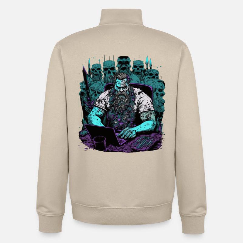 Admin Wiking programmiert Computer - Unisex Organic Zip Sweatshirt von Stanley/Stella - Cremebeige