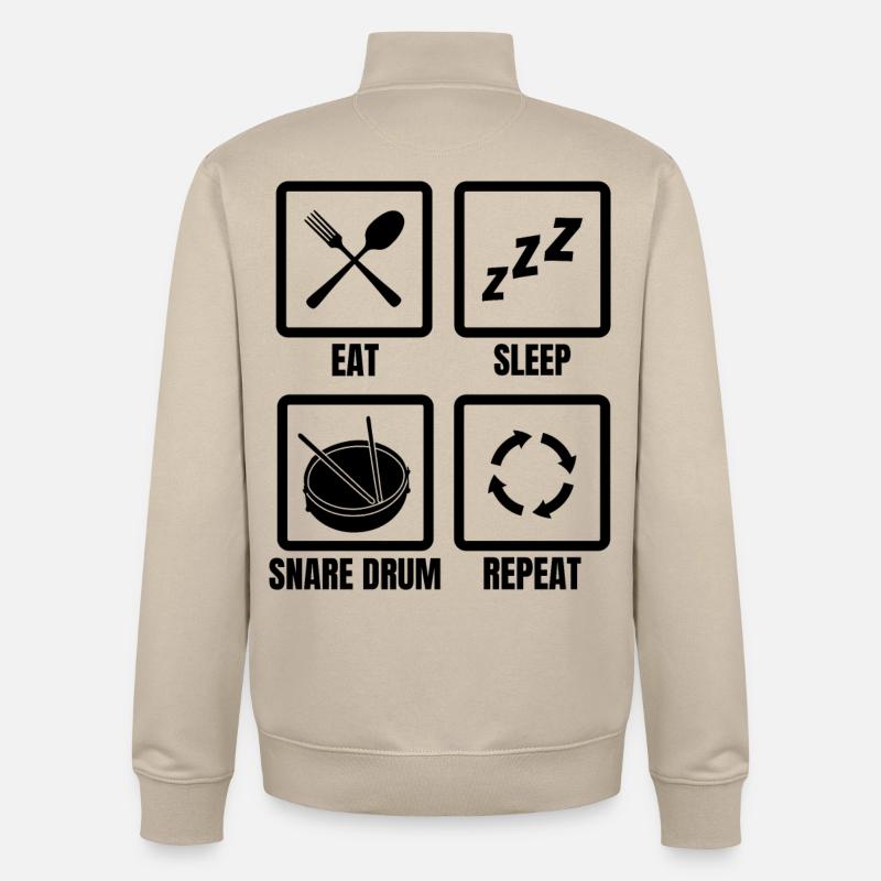 Routine de batteur - Sweat zippé unisexe en coton bio Stanley/Stella - beige crème