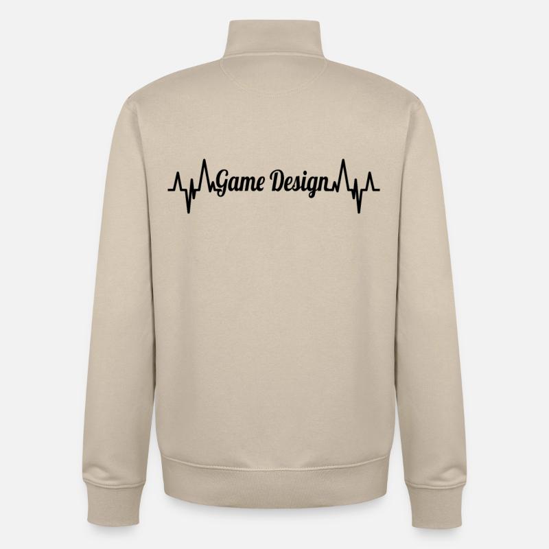 Conception de jeux ECG - Sweat zippé unisexe en coton bio Stanley/Stella - beige crème