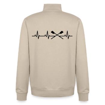 Rudder Heart Line - Unisex Organic Zip Sweatshirt by Stanley/Stella - desert dust - Back - AI Model Male 185 dark (185cm)