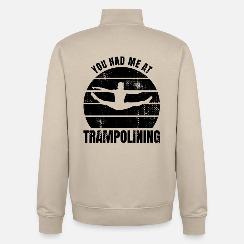 Dicton sur le trampoline - Sweat zippé unisexe en coton bio Stanley/Stella - beige crème