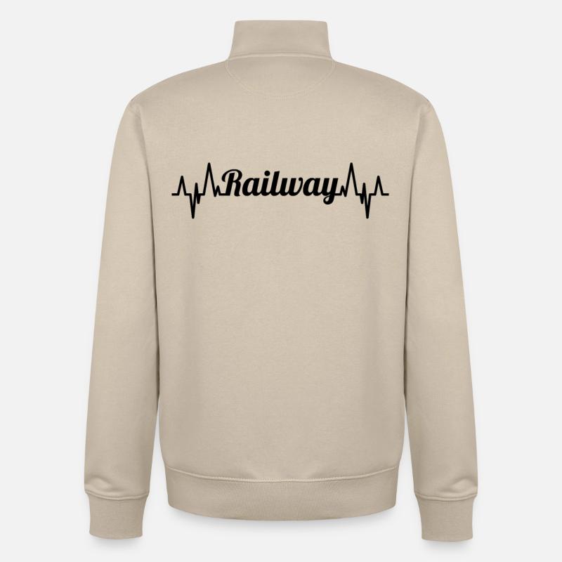 Palpitations ferroviaires - Sweat zippé unisexe en coton bio Stanley/Stella - beige crème