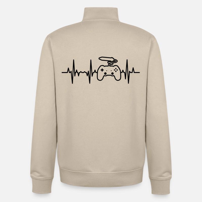 Game Developer ECG - Unisex Organic Zip Sweatshirt by Stanley/Stella - desert dust