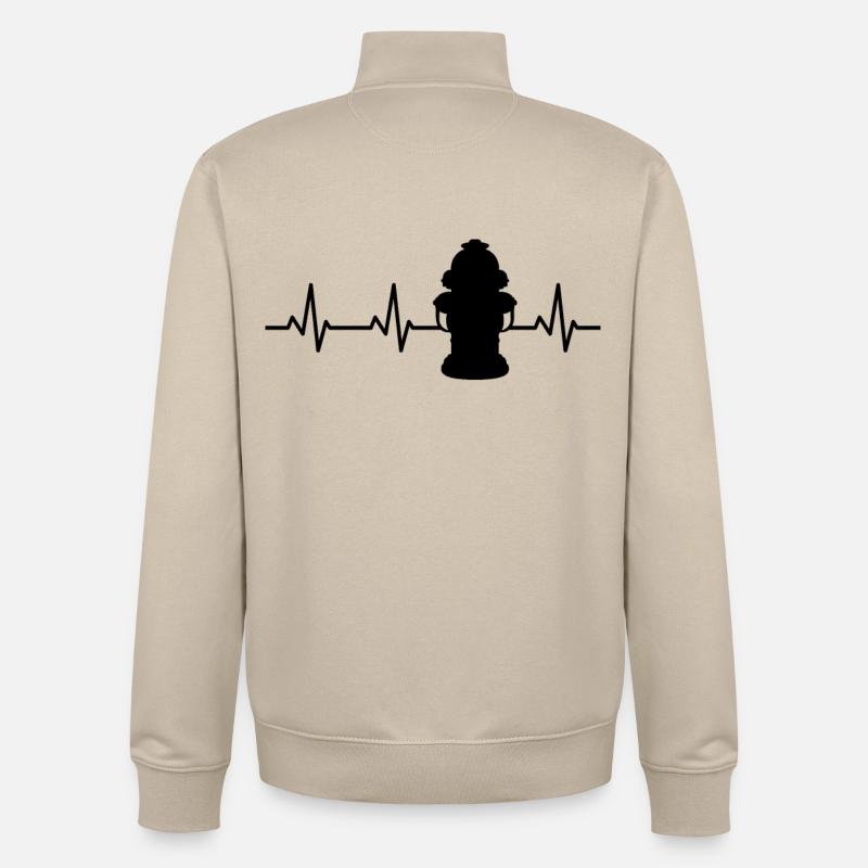 Feuerhydrant Pulsschlag - Unisex Organic Zip Sweatshirt von Stanley/Stella - Cremebeige