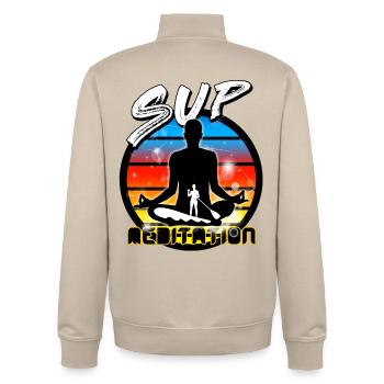 Stand up paddle - Unisex Organic Zip Sweatshirt von Stanley/Stella - Cremebeige - Hinten - AI Model Male 185 dark (185cm)