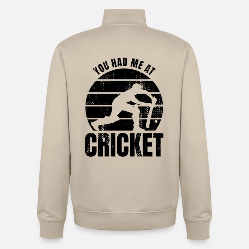 Tu m’as eu au cricket - Sweat zippé unisexe en coton bio Stanley/Stella - beige crème
