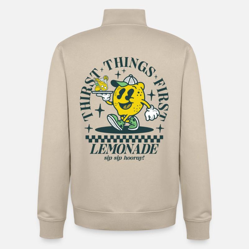 Thirst things first - Lemonade - Unisex Organic Zip Sweatshirt by Stanley/Stella - desert dust