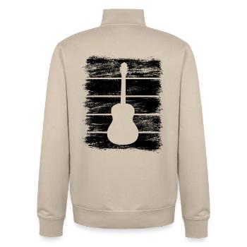Gitarre Skizze - Unisex Organic Zip Sweatshirt von Stanley/Stella - Cremebeige - Hinten - AI Model Male 185 dark (185cm)