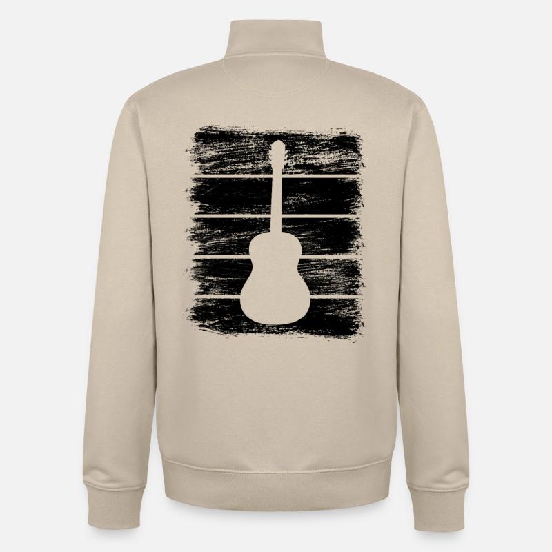 Guitar Sketch - Unisex Organic Zip Sweatshirt by Stanley/Stella - desert dust