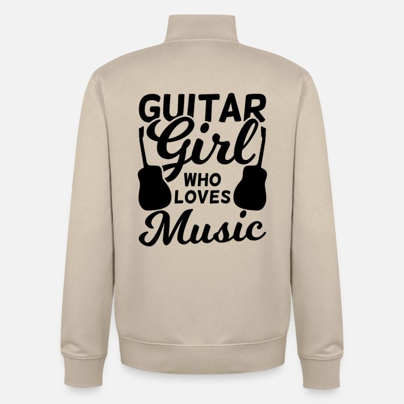 Guitariste - Sweat zippé unisexe en coton bio Stanley/Stella - beige crème