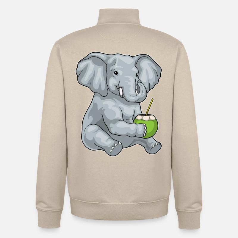 Elephant Coconut - Unisex Organic Zip Sweatshirt by Stanley/Stella - desert dust