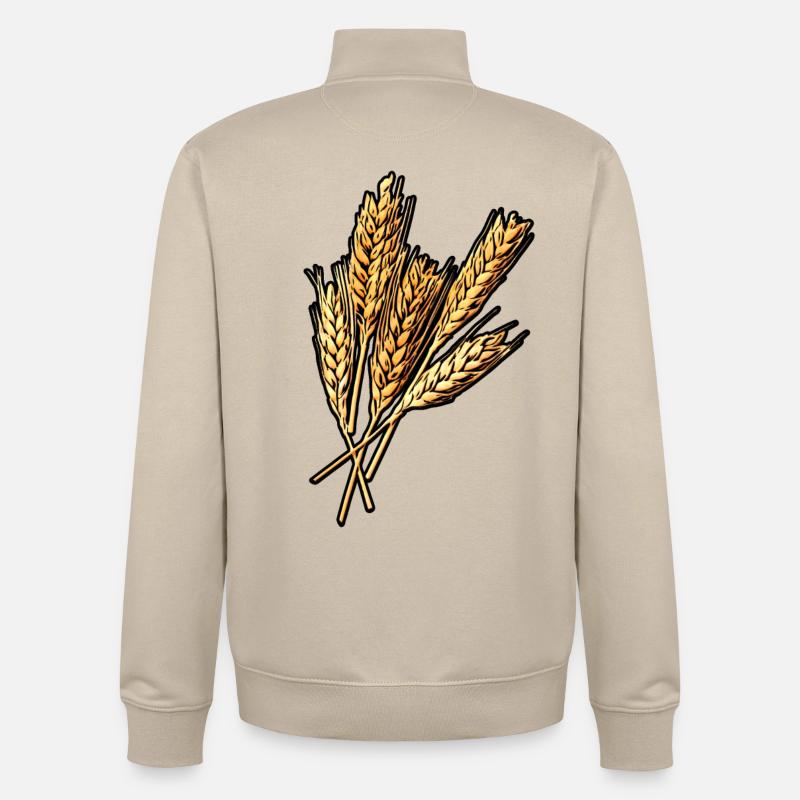 5 épis de blé - Sweat zippé unisexe en coton bio Stanley/Stella - beige crème