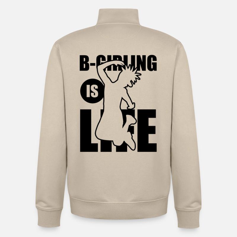 B-Girling, c’est la vie - Sweat zippé unisexe en coton bio Stanley/Stella - beige crème