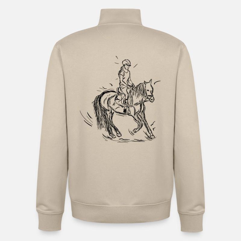 Cavalier - Sweat zippé unisexe en coton bio Stanley/Stella - beige crème