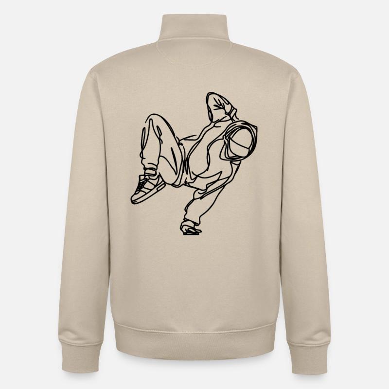 Breakdancer - Sweat zippé unisexe en coton bio Stanley/Stella - beige crème
