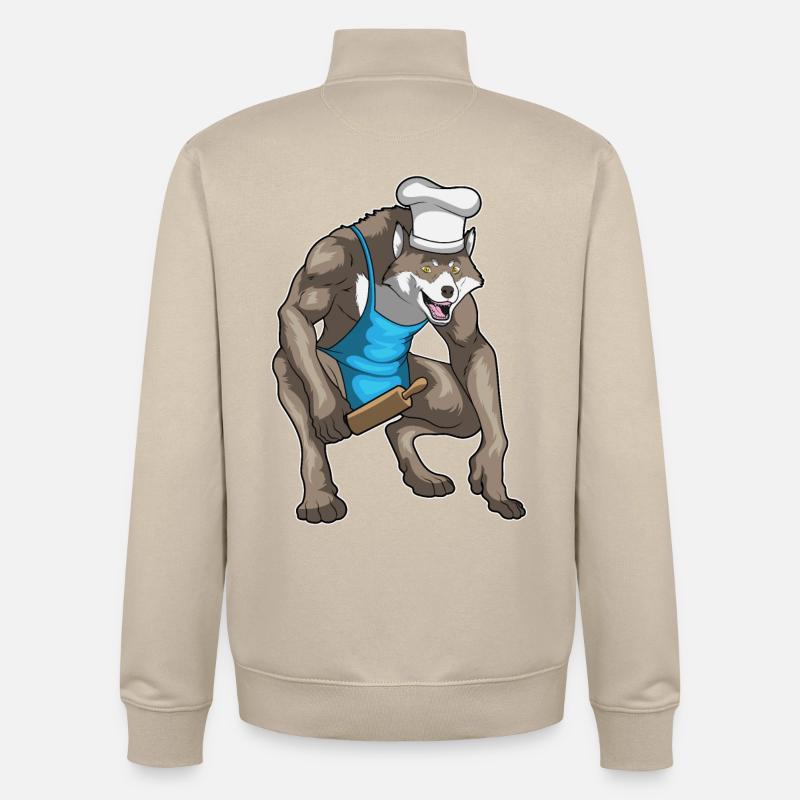 Werwolf Halloween Bäcker - Unisex Organic Zip Sweatshirt von Stanley/Stella - Cremebeige