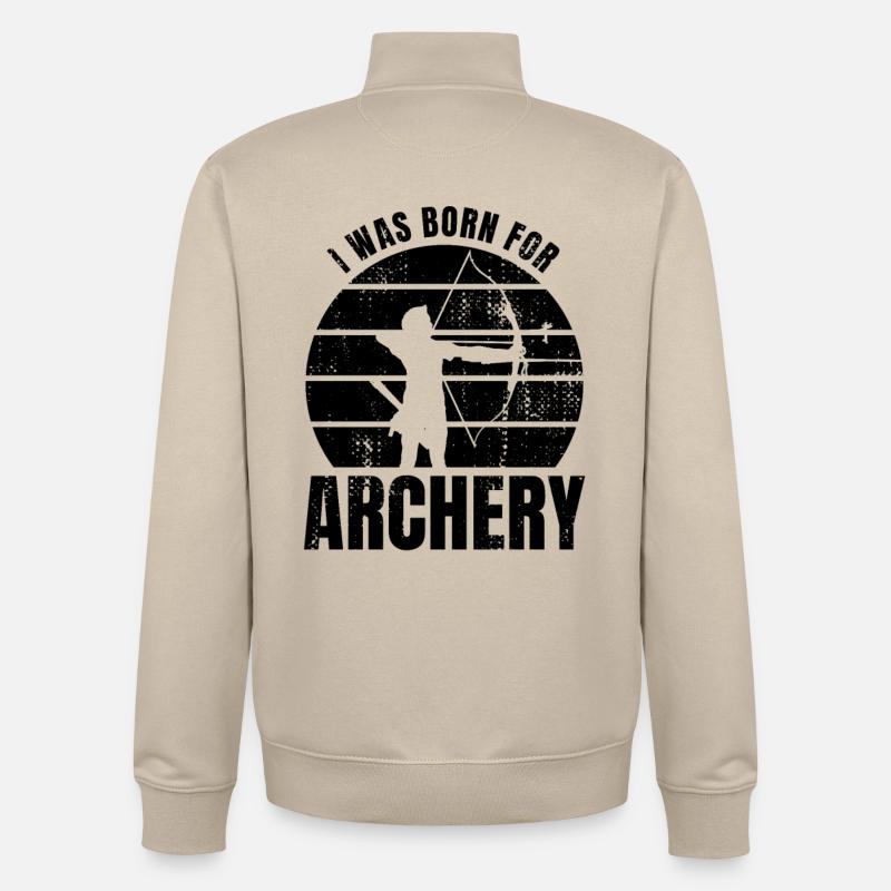 Proverbe de l’archer - Sweat zippé unisexe en coton bio Stanley/Stella - beige crème