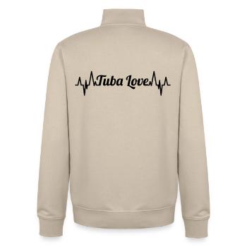 Tuba Liebe Pulsschlag - Unisex Organic Zip Sweatshirt von Stanley/Stella - Cremebeige - Hinten - AI Model Male 185 dark (185cm)