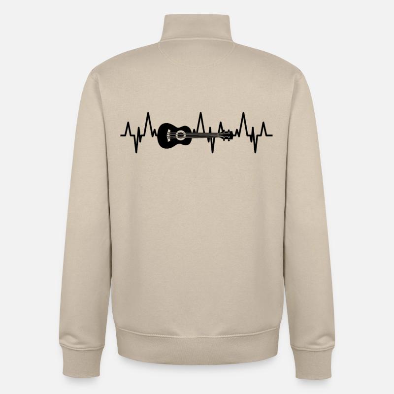 Battement de cœur du ukulélé - Sweat zippé unisexe en coton bio Stanley/Stella - beige crème