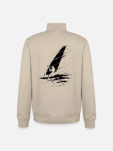 Windsurfers - Unisex Organic Zip Sweatshirt by Stanley/Stella - desert dust