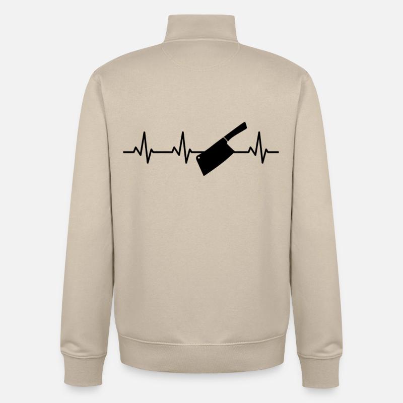 Ligne Coeur Couperet - Sweat zippé unisexe en coton bio Stanley/Stella - beige crème