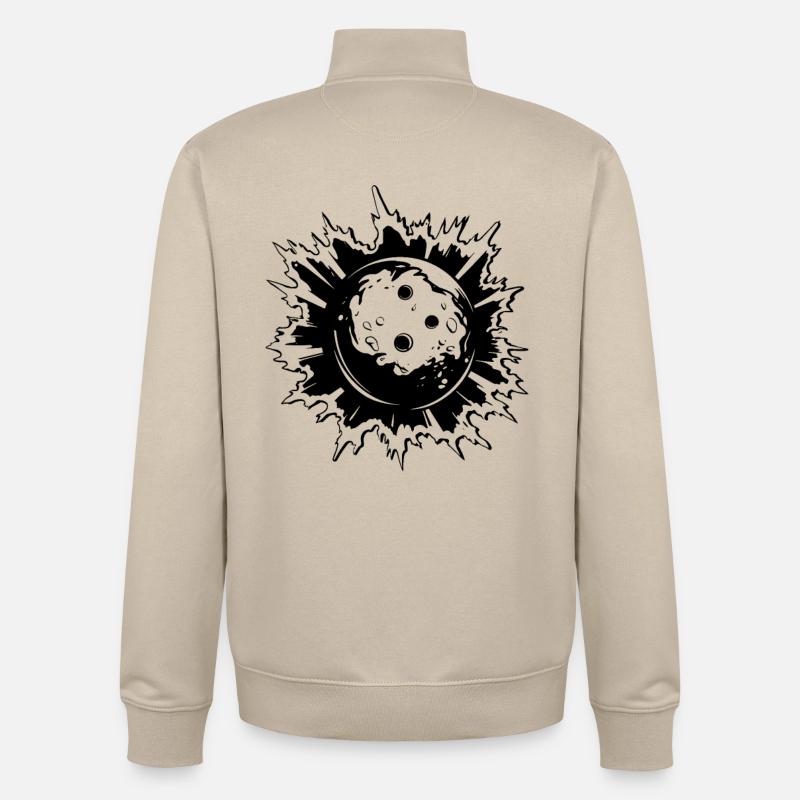 Bowling - Sweat zippé unisexe en coton bio Stanley/Stella - beige crème