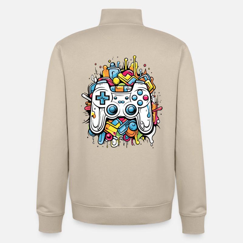 Game Controller - Unisex Organic Zip Sweatshirt von Stanley/Stella - Cremebeige