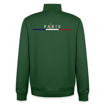 Eiffel Tower Parisian Elegance Wear Pride - Unisex Organic Zip Sweatshirt by Stanley/Stella - bottle green - Back - AI Model Male 185 dark (185cm)