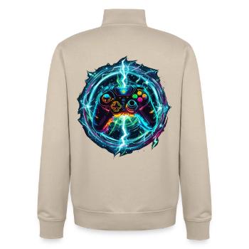Galaktischer Gaming Controller - Unisex Organic Zip Sweatshirt von Stanley/Stella - Cremebeige - Hinten - AI Model Male 185 dark (185cm)