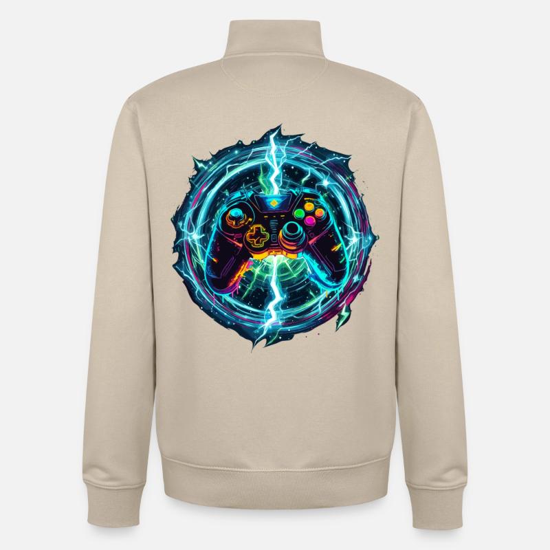 Galactic Gaming Controller - Unisex Organic Zip Sweatshirt by Stanley/Stella - desert dust
