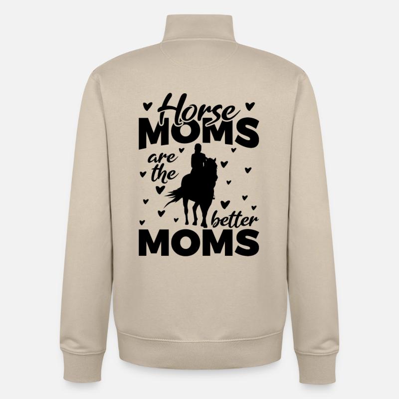 Pferde Mama - Unisex Organic Zip Sweatshirt von Stanley/Stella - Cremebeige
