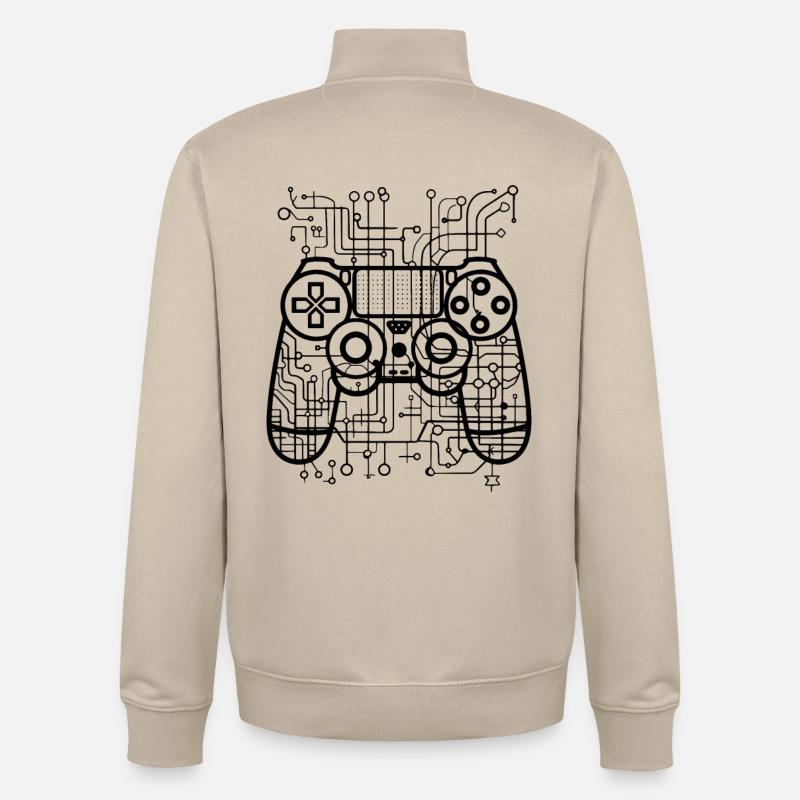 Game Controllers - Unisex Organic Zip Sweatshirt by Stanley/Stella - desert dust