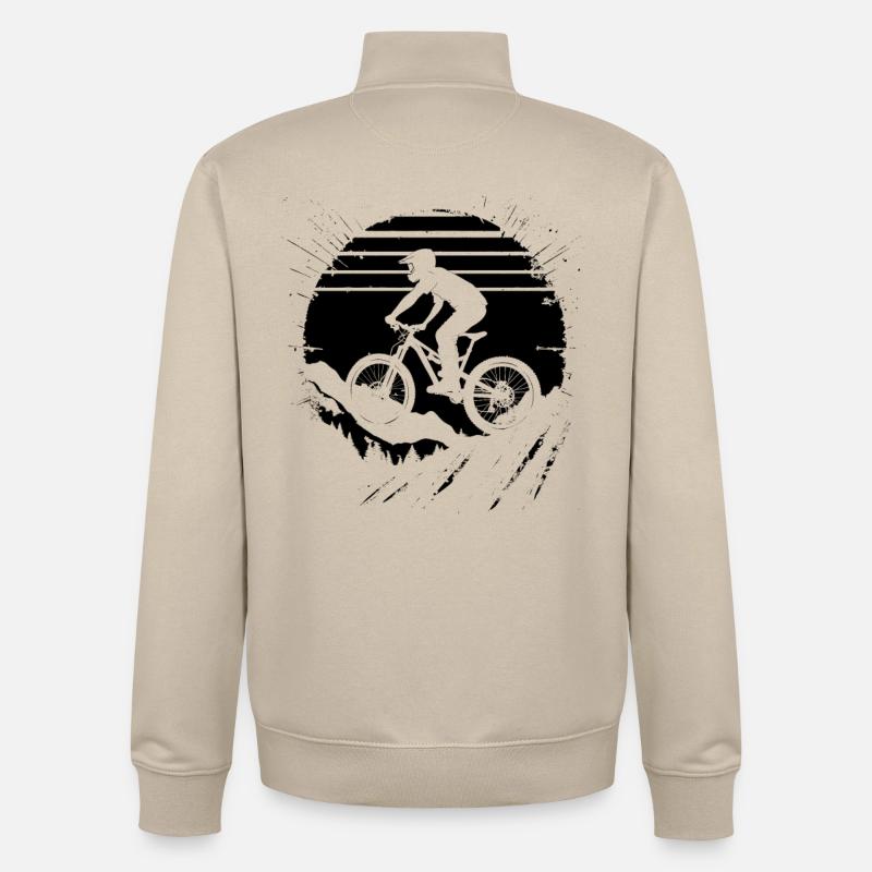 Graphismes de VTT - Sweat zippé unisexe en coton bio Stanley/Stella - beige crème