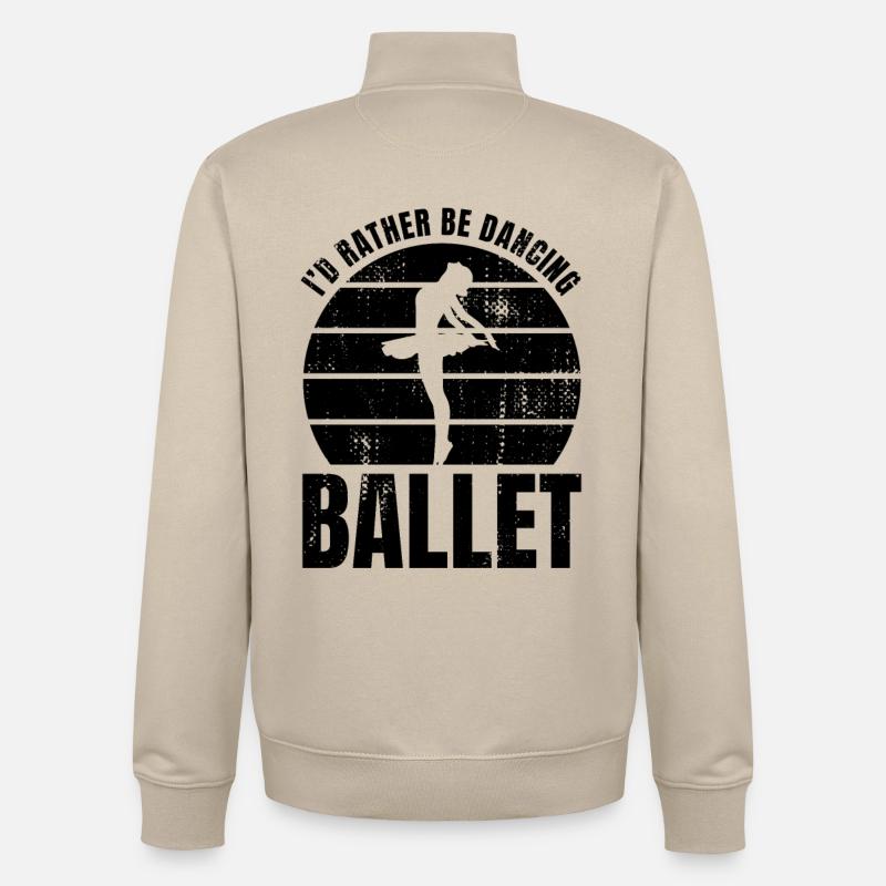 Blague sur la danseuse de ballet - Sweat zippé unisexe en coton bio Stanley/Stella - beige crème