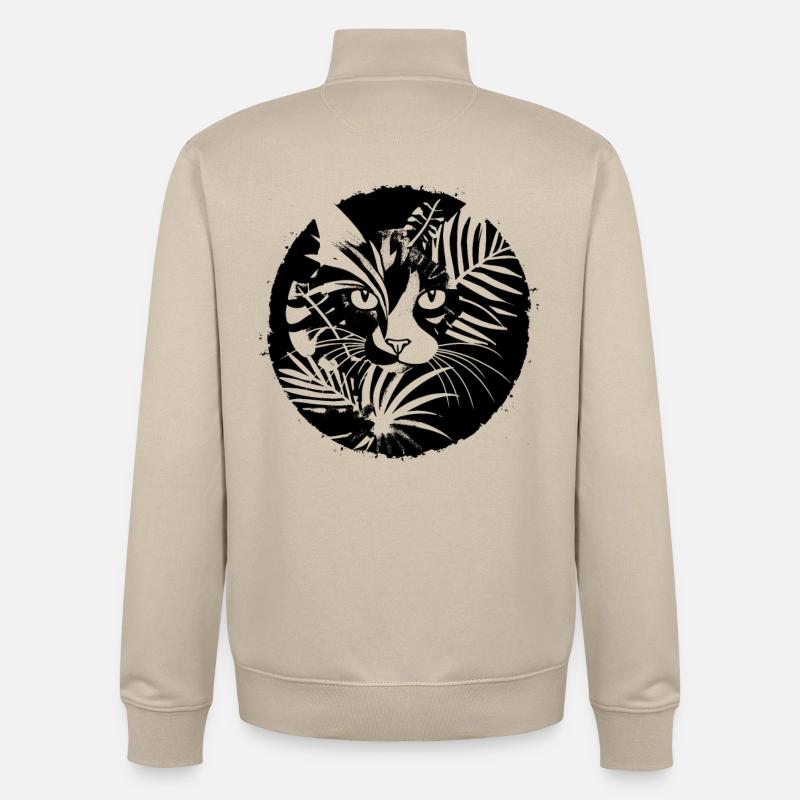 Illustration de chats - Sweat zippé unisexe en coton bio Stanley/Stella - beige crème