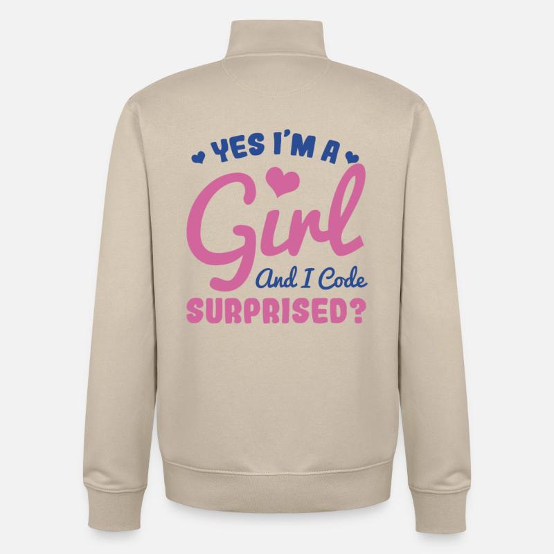 Mädchen und Programmiererin - Unisex Organic Zip Sweatshirt von Stanley/Stella - Cremebeige