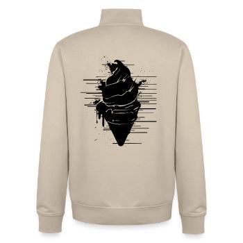 Dessin de crème glacée - Sweat zippé unisexe en coton bio Stanley/Stella - beige crème - Dos - AI Model Male 185 dark (185cm)