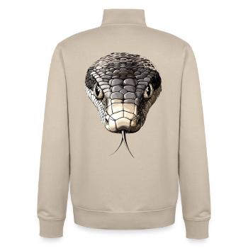 Snake Python Cobra Mamba Rattlesnake Snake - Unisex Organic Zip Sweatshirt by Stanley/Stella - desert dust - Back - AI Model Male 185 dark (185cm)