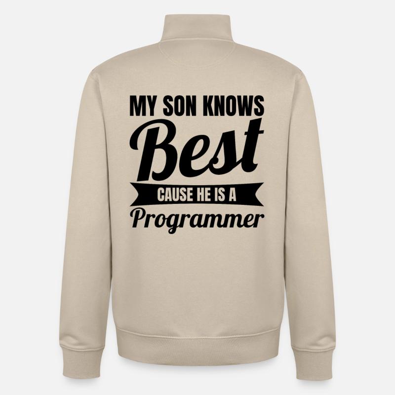 Programmierer Sohn - Unisex Organic Zip Sweatshirt von Stanley/Stella - Cremebeige