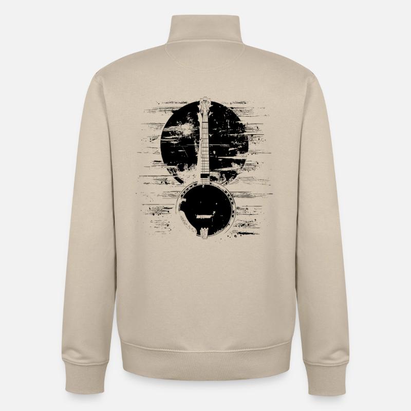 Graphiques Banjo - Sweat zippé unisexe en coton bio Stanley/Stella - beige crème