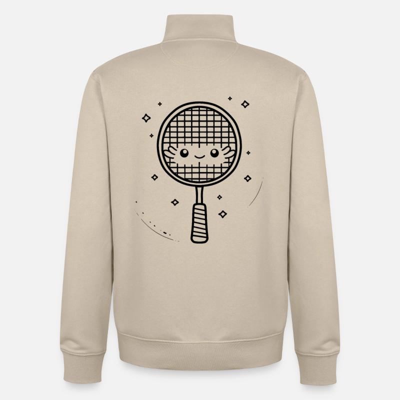 Badmintonschläger Comic - Unisex Organic Zip Sweatshirt von Stanley/Stella - Cremebeige